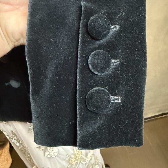 Vintage Gemma Kahng Bergdorf Goodman Black Velvet Bow Blazer Jacket Sz 8 - Picture 7 of 13